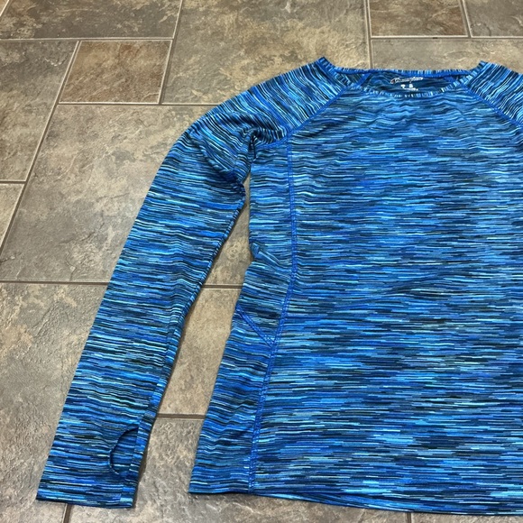 Champion Women's Striped Blue Long Sleeve Tee - Picture 2 of 4